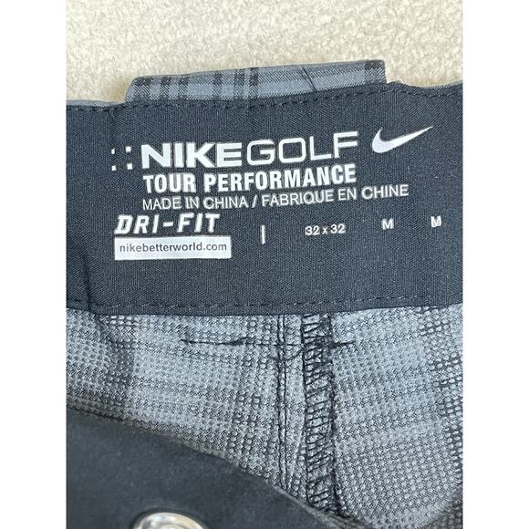 Nike Golf Pants Mens 32x32 Gray Plaid Tour Performance Dri Fit Straight Leg Pant - Picture 4 of 13